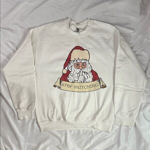 White Santa Graphic Men's Sweater